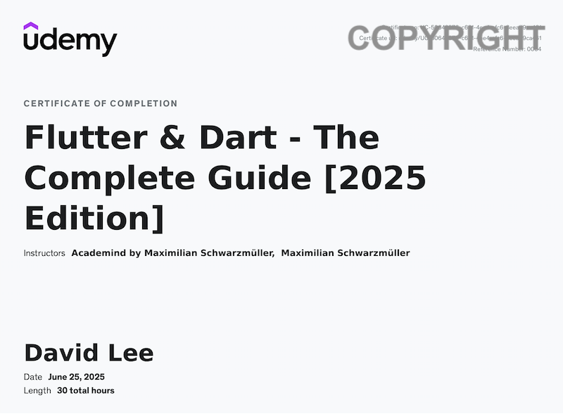 Flutter & Dart - The Complete Guide